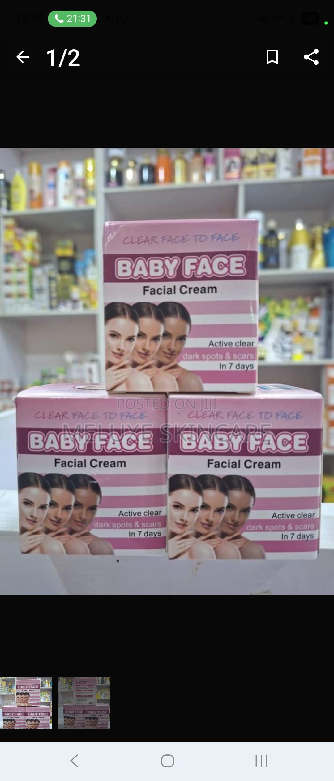Clear Face to Face Baby Face Facial Cream