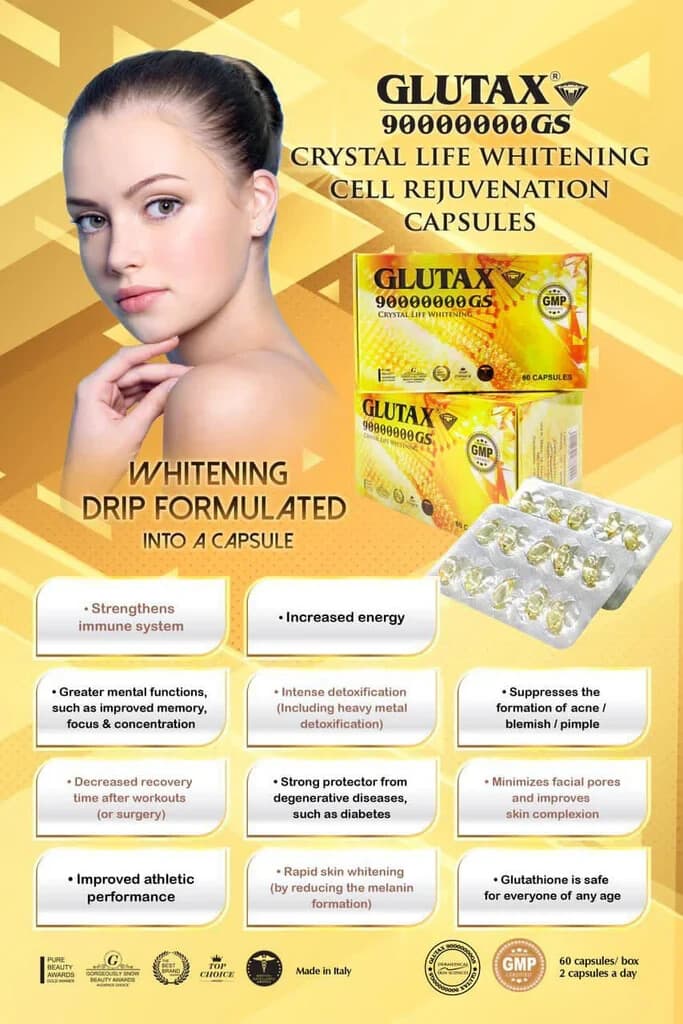 Glutax 90000000GS Crystal Life Whitening Cell Rejuvenation Capsules