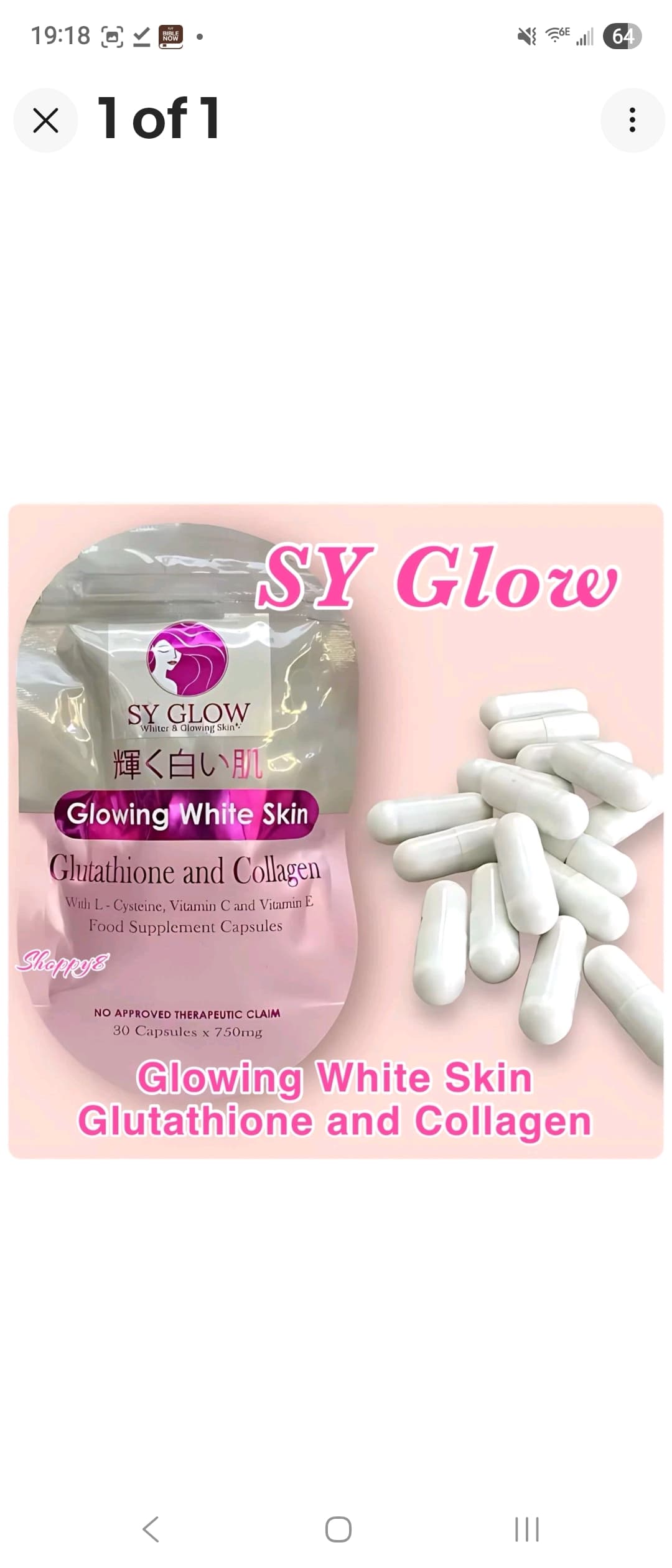SY Glow Glowing White Skin Glutathione and Collagen