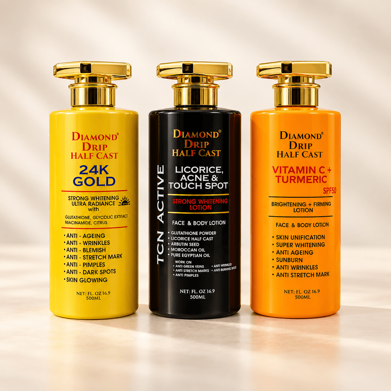 Diamond Drip Half Cast 24K Gold Strong Whitening Lotion